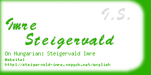 imre steigervald business card